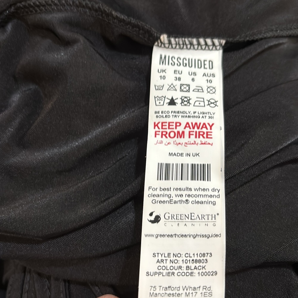 Misguided black slinky rouched black dress, size 6, NWT. - Picture 15 of 15